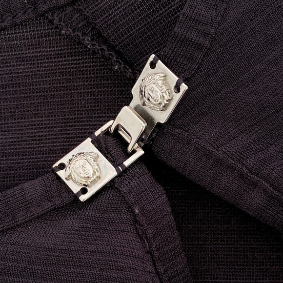 Vintage Versace Jeans Couture Black Semi-Sheer Keyhole Top XS - Picture 4 of 12